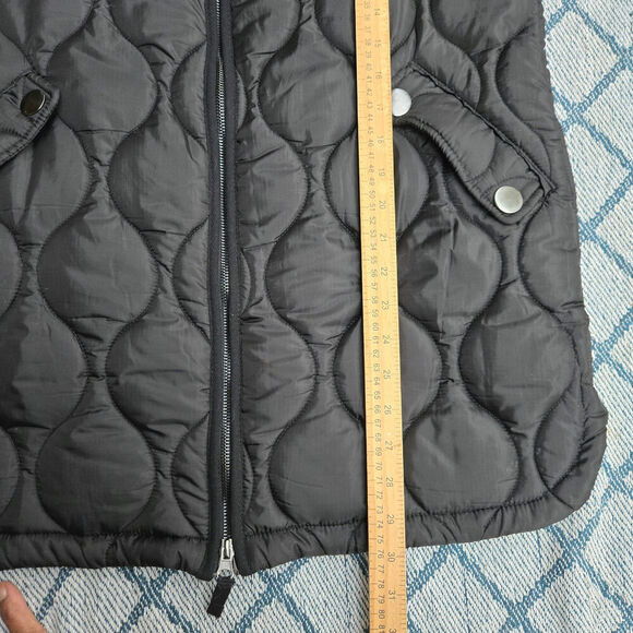 Anthropologie Avec Les Filles Women Black Quilted Longline Puffer Coat XS Bomber - Picture 12 of 12